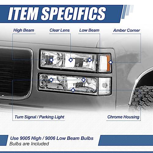 【並行輸入品】Auto Dynasty Headlights Assembly Compatible with 1994 1998 Chevy_4