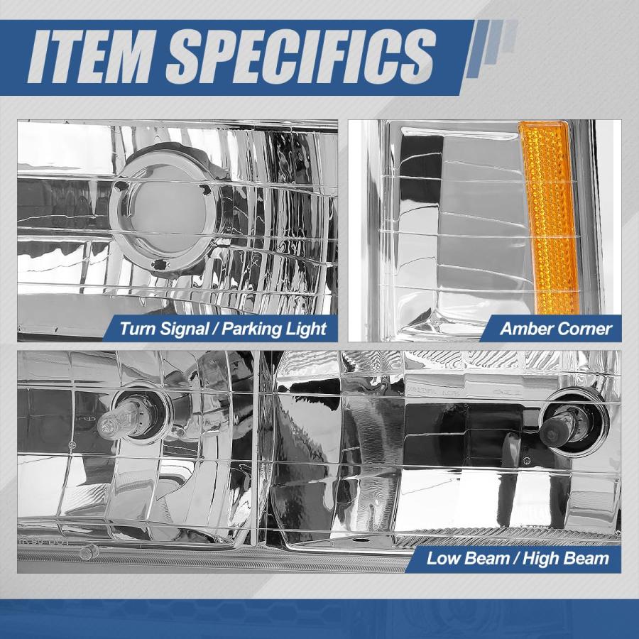 【並行輸入品】Auto Dynasty Headlights Assembly Compatible with 1994 1998 Chevy_6