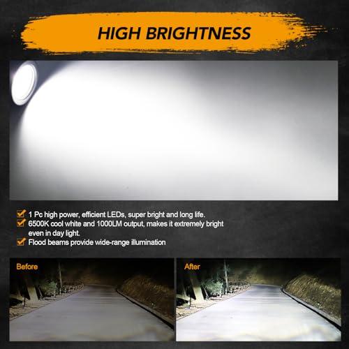 【並行輸入品】Audak オートバイ用フォグランプ LED 2インチラウンド 10W 2個 Audak 2Pcs 10W 2 Inch Rounの画像