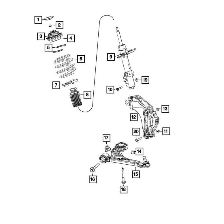 【並行輸入品】Jeep Cherokee \u0026 Dodge ダーツストラットマウント リテーナー付き Jeep Cherokee \u0026 Dodgeの画像