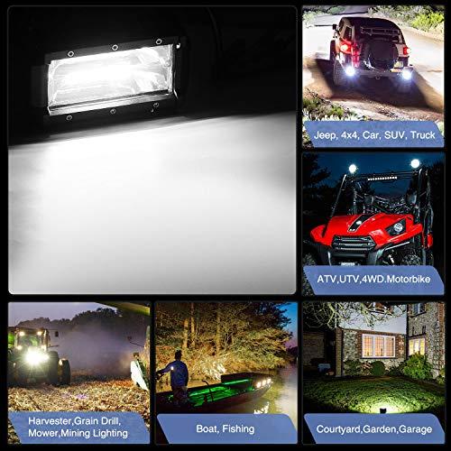 【並行輸入品】 Nilight 18001F B 2PCS 5Inch 72W Double Row Flood Bar 10800Lumens