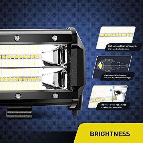 【並行輸入品】 Nilight 18001F B 2PCS 5Inch 72W Double Row Flood Bar 10800Lumens