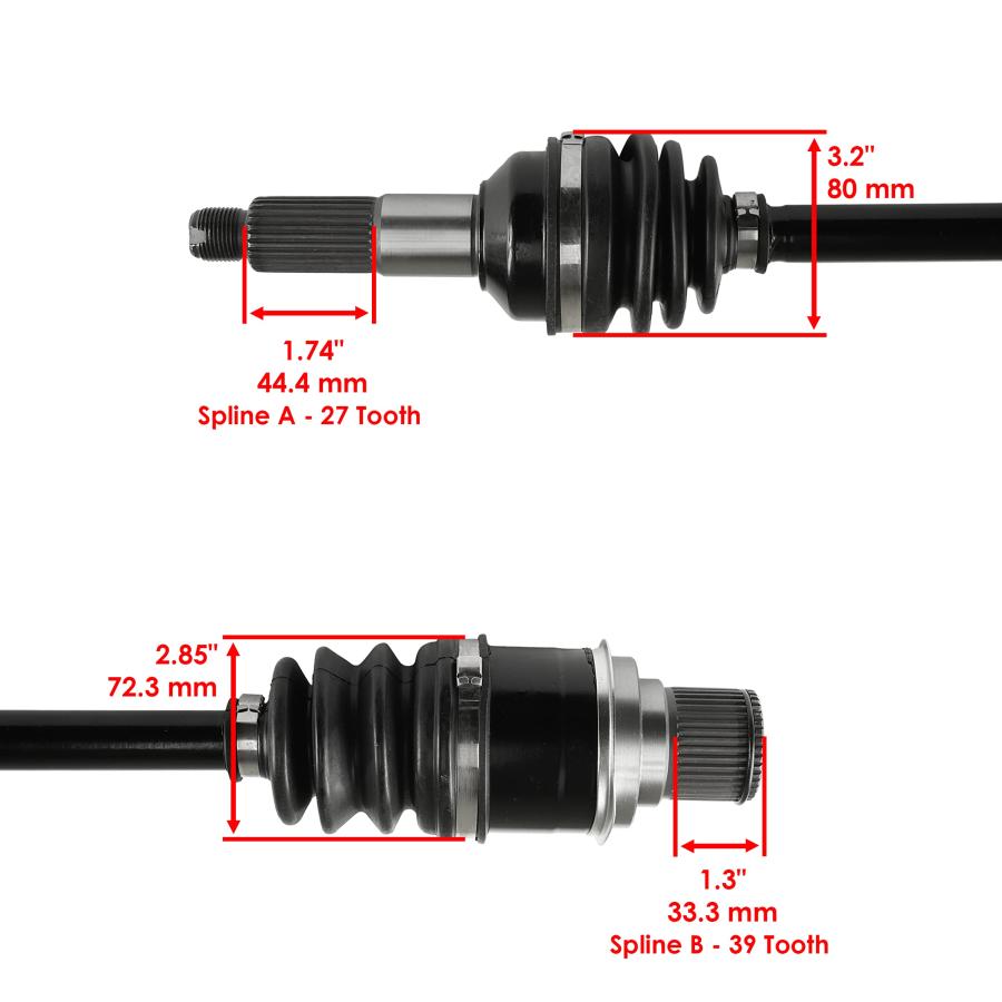 【並行輸入品】Caltric Front Rear Left Right Complete Axles Compatible with Yam_6