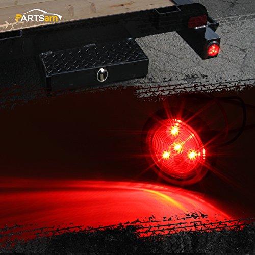 【並行輸入品】Partsam 4) 2インチラウンドLEDレッド/アンバークリアランス/サイドマーカーライトグロメットマウント、反射、2インチラ_7