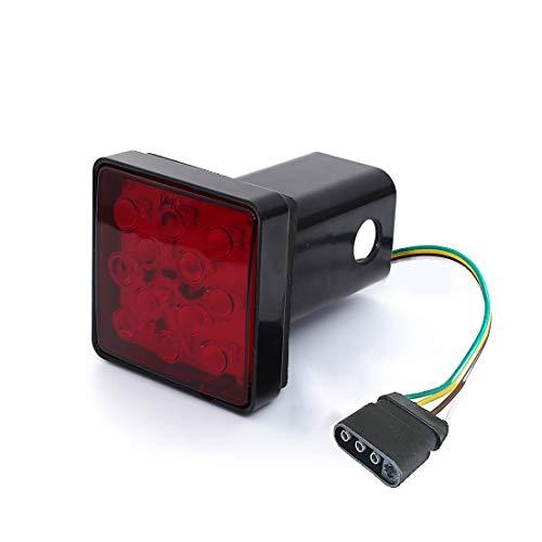 【並行輸入品】 CZC AUTO レッドレンズ トレーラーヒッチカバー 12個のLEDブレーキライト付き 2インチのレシーバーにフィット CZCの画像