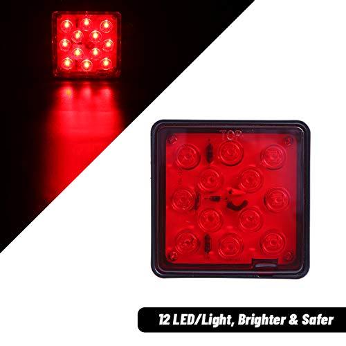 【並行輸入品】 CZC AUTO レッドレンズ トレーラーヒッチカバー 12個のLEDブレーキライト付き 2インチのレシーバーにフィット CZCの画像