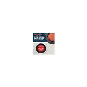 【並行輸入品】 TRUE MODS 4個 2.5インチ 12V レッド ラウンド LED クリアランスサイドマーカーライト DOT FMVSS_5