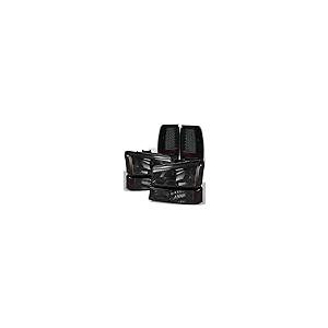 【並行輸入品】2003 2006 シボレー シルバラード 1500 2500 3500 スモークヘッドライト+バンパーランプ+ブラックスモークL_1