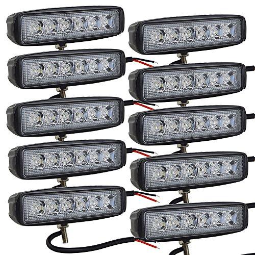 【並行輸入品】Willpower 10 Pieces 6 inch 18W LED Light Pods Spot Work Lights Fの画像