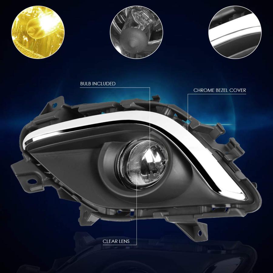 【並行輸入品】Front Bumper Fog Lights+Chrome Bezel+Switch Compatible with 14 1の画像