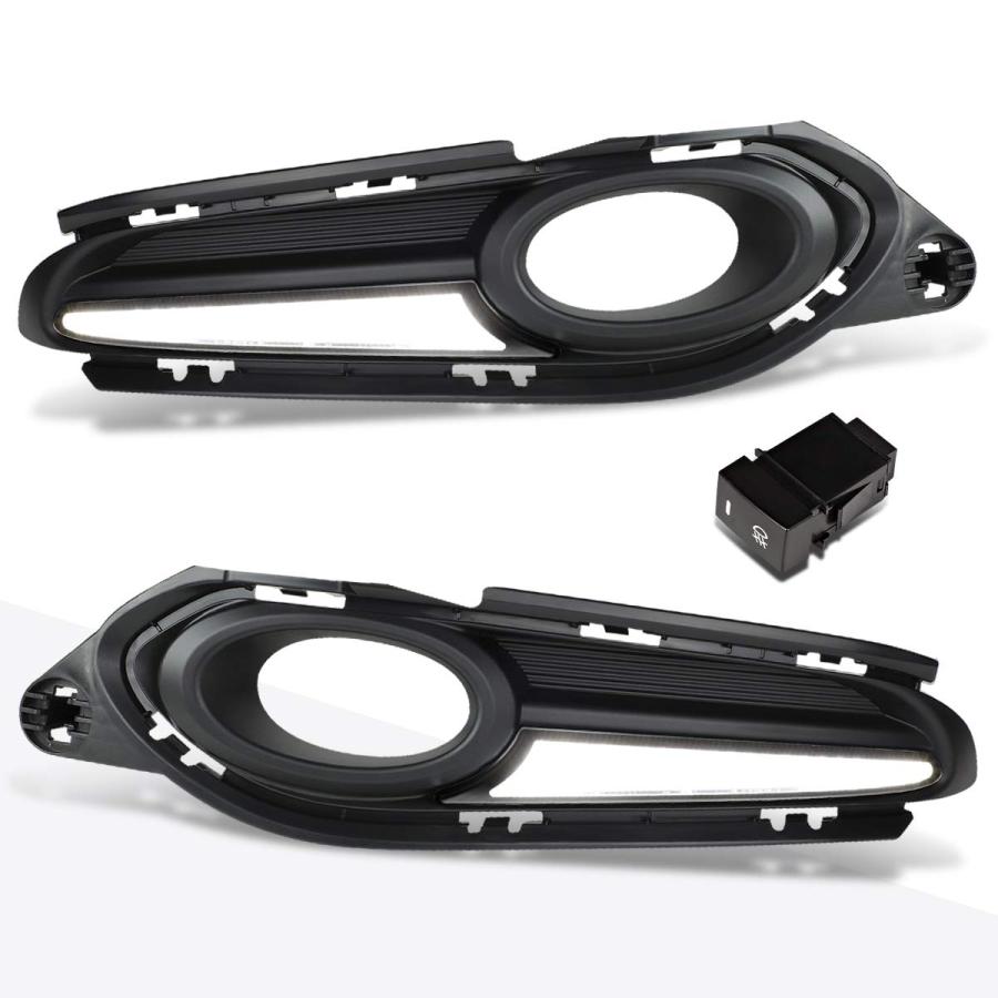 【並行輸入品】フロントバンパー LED DRL フォグライト ベゼルカバー スイッチ付き ホンダ HR V 16 18対応 Front Bump_3