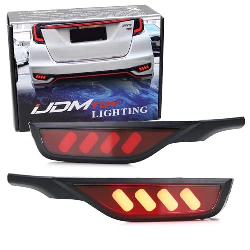 【並行輸入品】iJDMTOY Red Lens Full LED Bumper Reflector Lights Compatible Witの画像