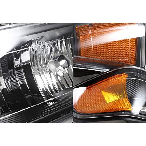 【並行輸入品】EPARTS 4 Pieces Black Clear Lens Headlights with Amber Reflectorの画像