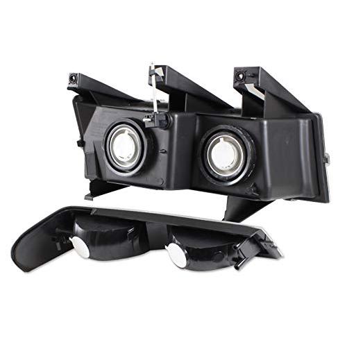 【並行輸入品】EPARTS 4 Pieces Black Clear Lens Headlights with Amber Reflectorの画像