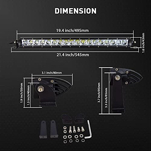 【並行輸入品】Willpower 20 inch 90W Spot Single Row 8100LM Off Road LED Fog &_4