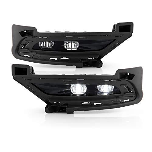 【並行輸入品】AKKON   2015 2020 クライスラー 300 フルLED クローム フォグライト バンパー ドライビングランプ ペアの画像