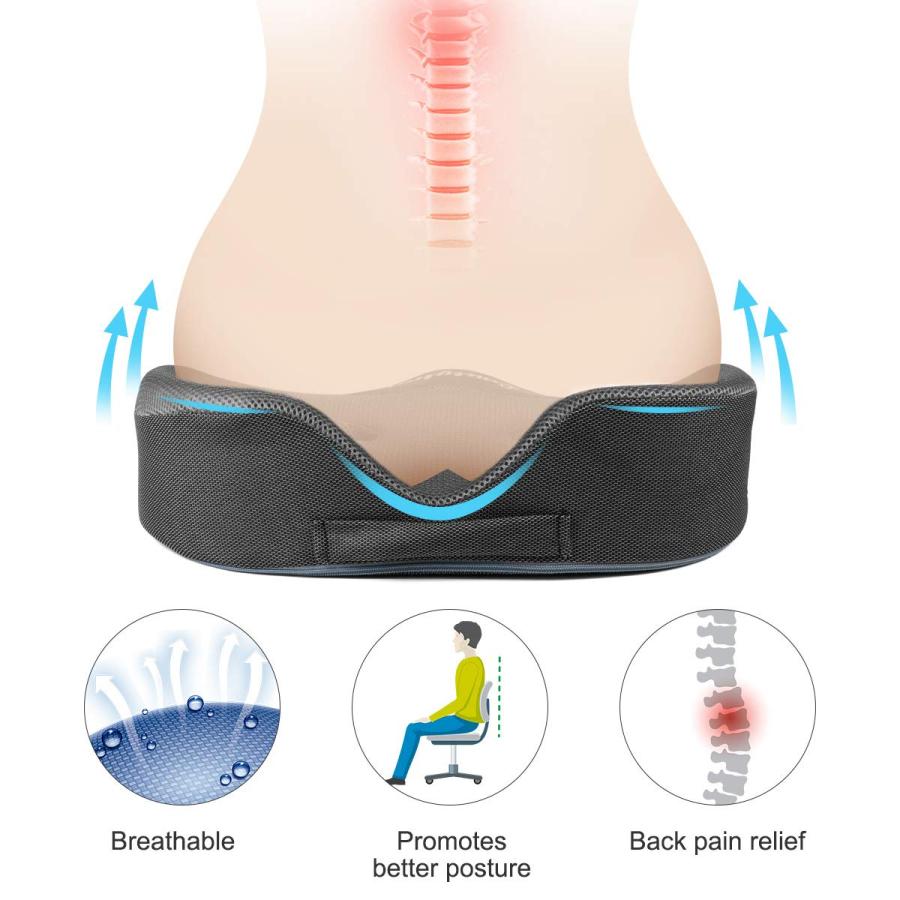 並行輸入品】LOUTYTUO シートクッション枕 100%低反発素材 洗濯可能な