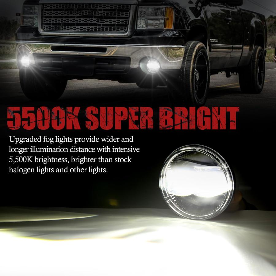 【並行輸入品】BUNKER INDUST LEDフォグライト 2007 2013 GMC Sierra 1500/2007 2014 Sierrの画像