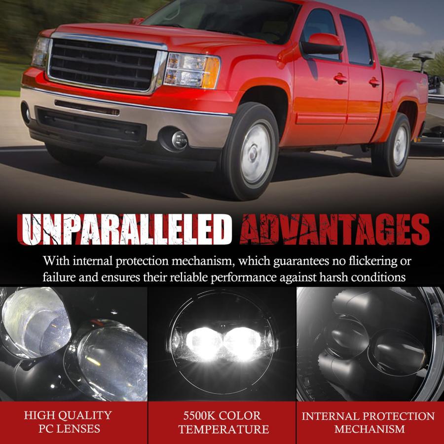 【並行輸入品】BUNKER INDUST LEDフォグライト 2007 2013 GMC Sierra 1500/2007 2014 Sierrの画像