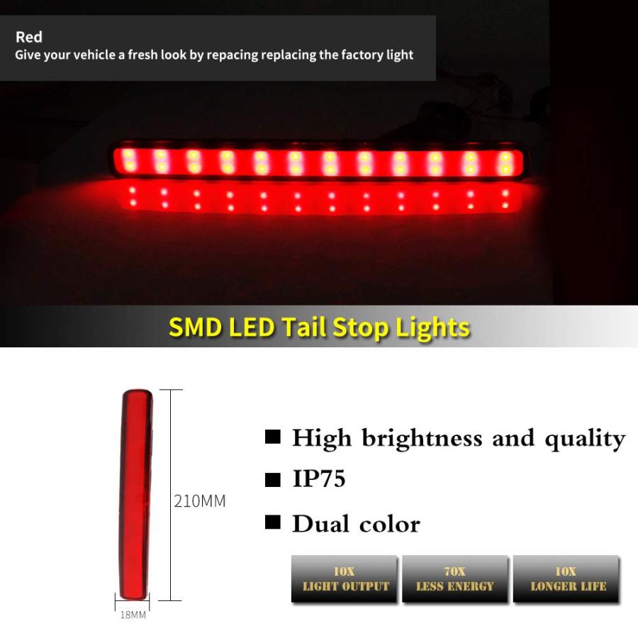 【並行輸入品】Adiil レッドレンズ LED リアバンパー リフレクター テールフォグライト 2009 2014 アキュラ TSX (ユーロアの画像