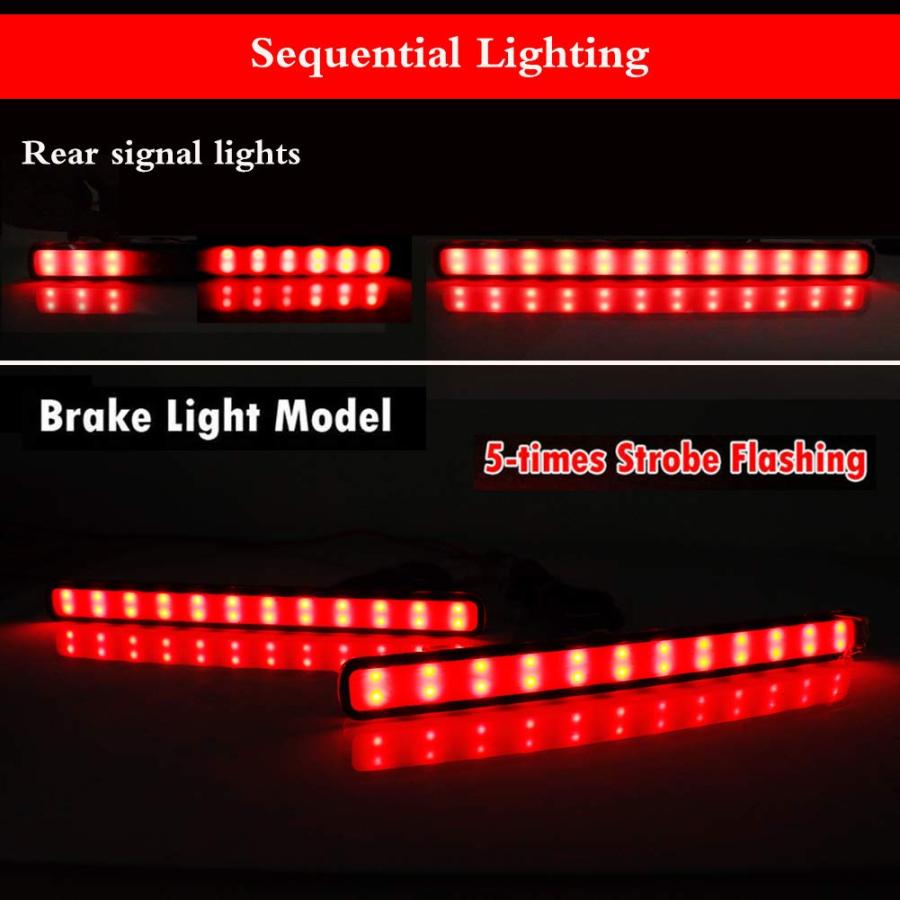 【並行輸入品】Adiil レッドレンズ LED リアバンパー リフレクター テールフォグライト 2009 2014 アキュラ TSX (ユーロアの画像