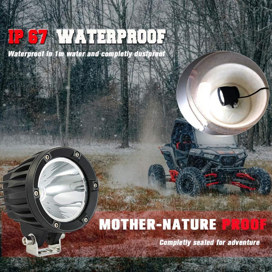 【並行輸入品】Chelhead 2 Pack 50W Led Cannon Driving Light 6500K White LED Spoの画像