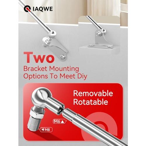 【並行輸入品】IAQWE 20インチ ガスストラット 100ポンド / 445N スプリングショック L型マウント付き RVベッドストレージ 高_7