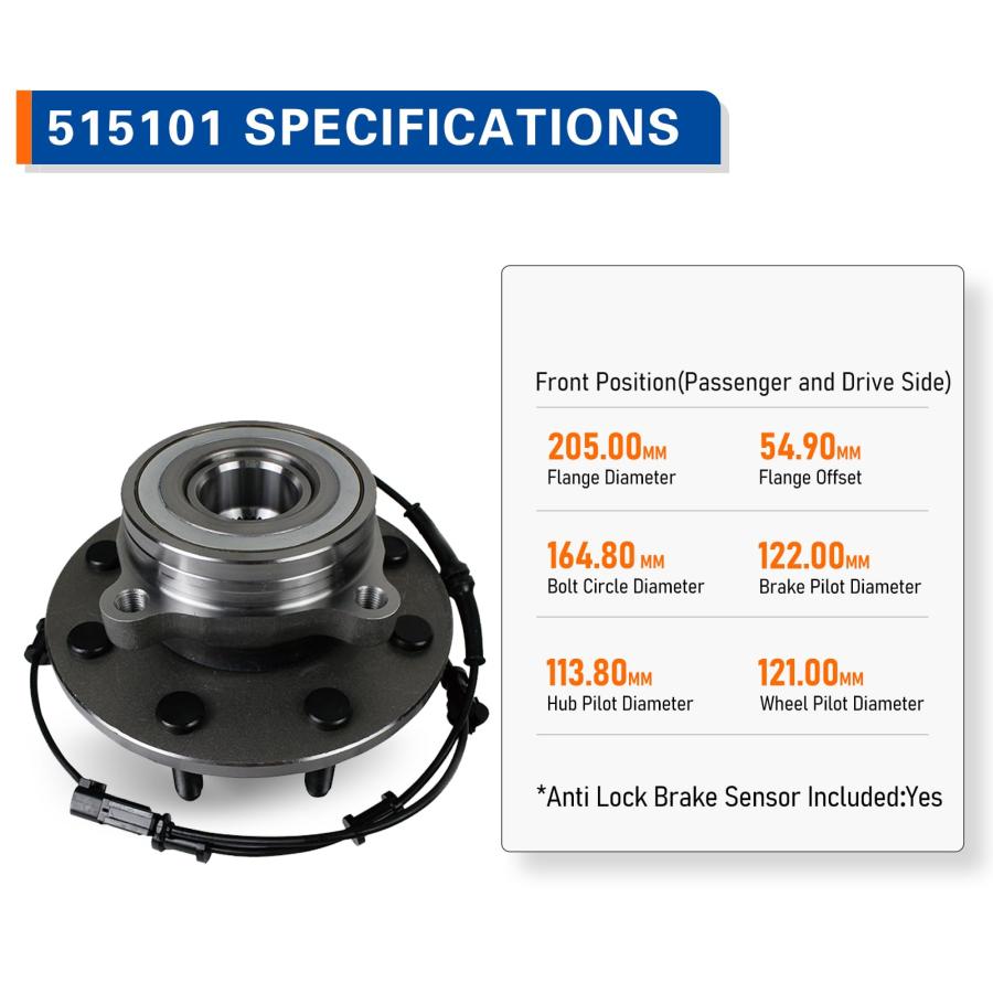 並行輸入品】PAROD 515101 4X4 4WD Front Wheel Hub & Bearing