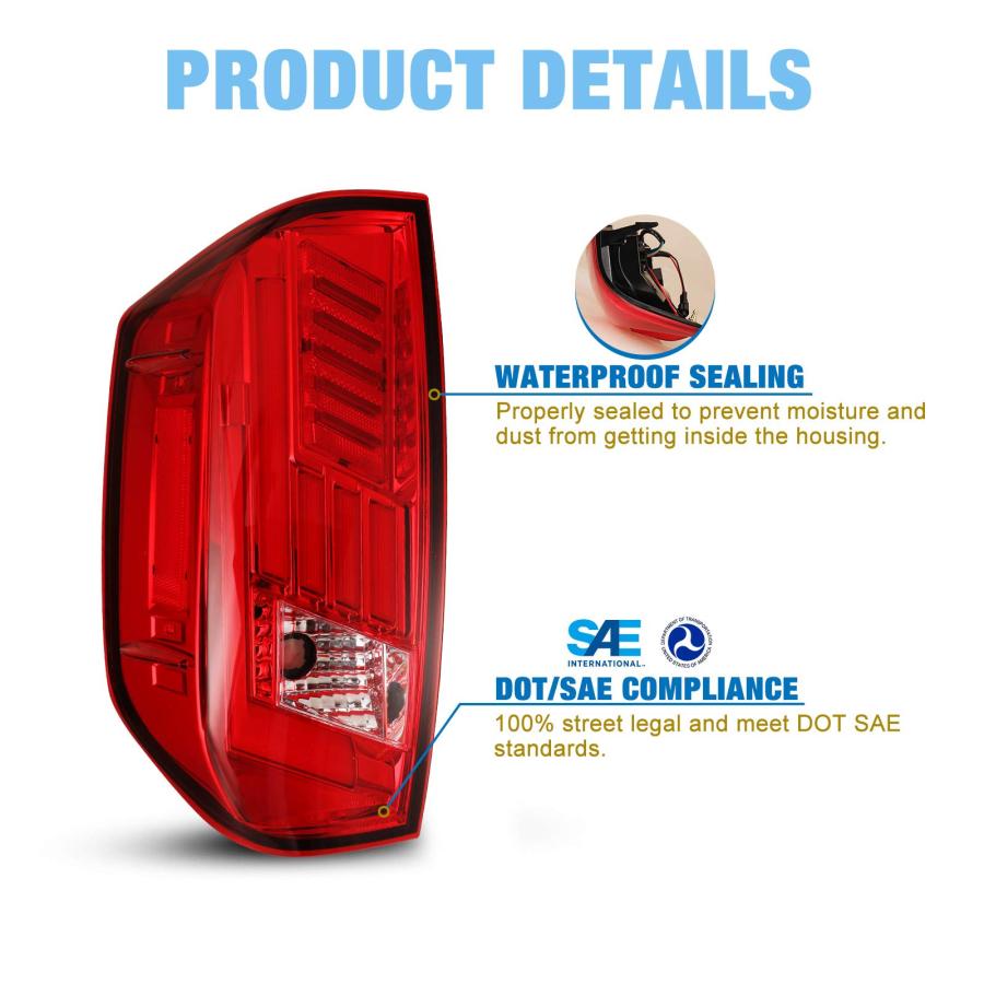 並行輸入品】 AUTOWIKI LED テールライト 2014 2022 トヨタ タンドラ