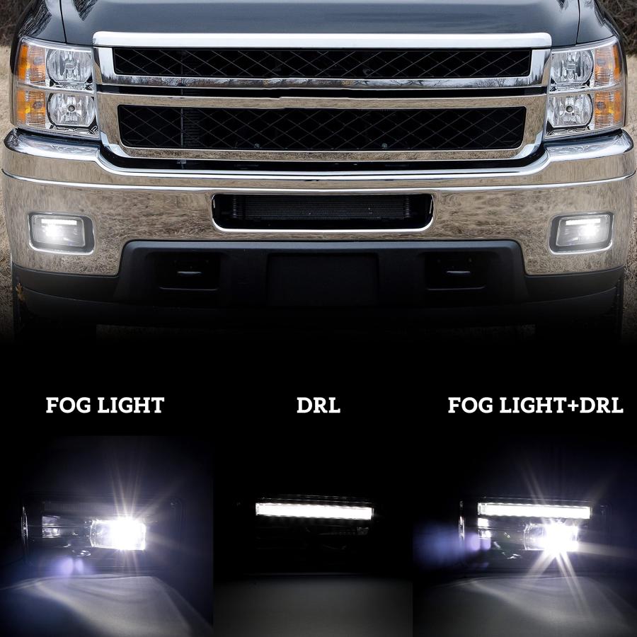 【並行輸入品】KEWISAUTO LEDフォグランプ DRL付き シボレーシルバラード1500 2500HD 3500HD 2007 2014_6