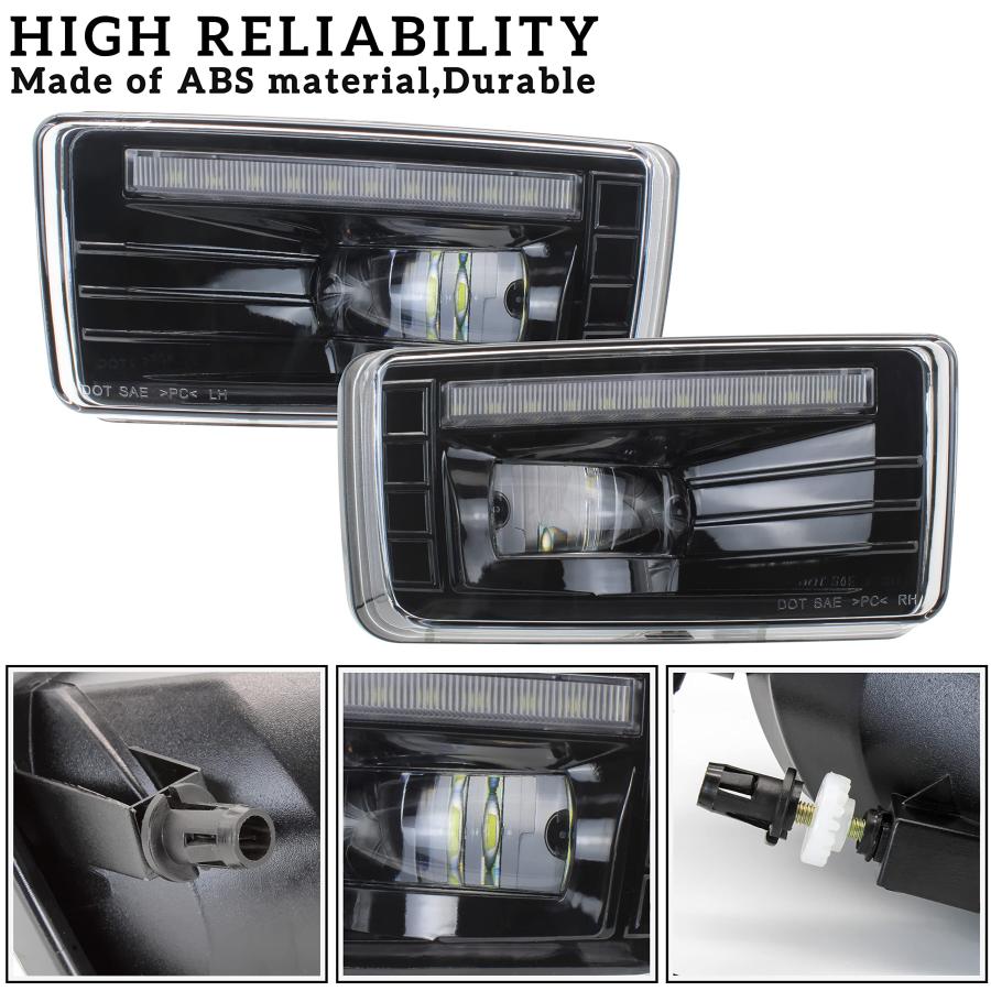 【並行輸入品】KEWISAUTO LEDフォグランプ DRL付き シボレーシルバラード1500 2500HD 3500HD 2007 2014_9