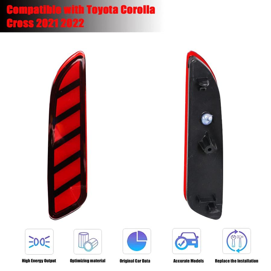【並行輸入品】PGTOPONE レッド LED リアバンパー リフレクター フォグブレーキ テールライト シーケンシャル ウィンカーランプ アクの画像