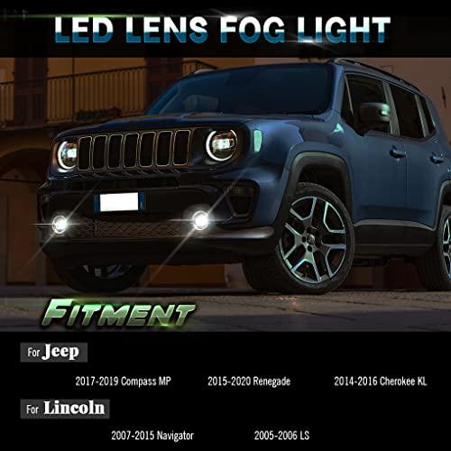 【並行輸入品】Cawanerl 3.5インチ LED レンズ フォグライト ジープ 2017 2019 コンパス 2015 2020 レネゲード_4