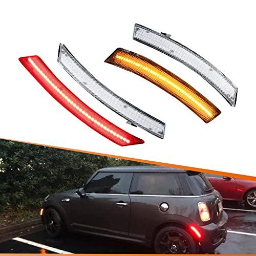 【並行輸入品】ADIIL アンバー/レッド フルLED フロント\u0026リア バンパー サイドマーカー ライト アセンブリ クリア レンズ 2002の画像
