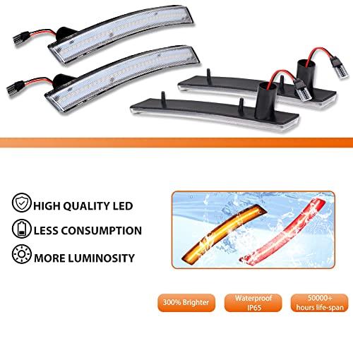 【並行輸入品】ADIIL アンバー/レッド フルLED フロント\u0026リア バンパー サイドマーカー ライト アセンブリ クリア レンズ 2002の画像