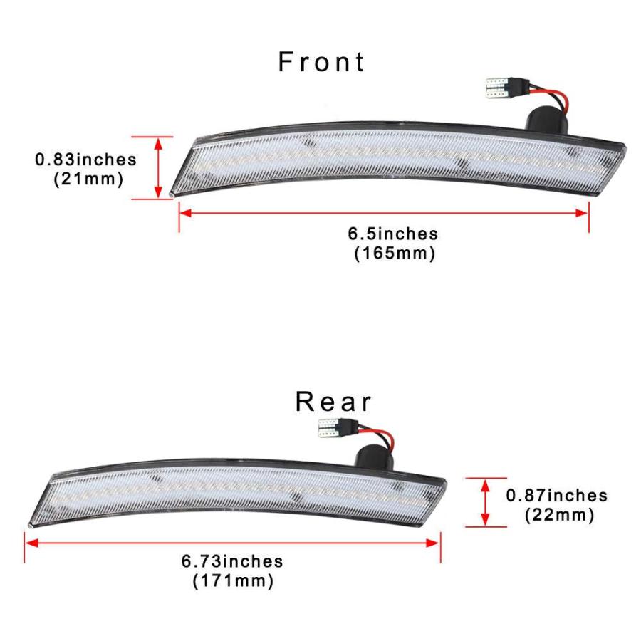 【並行輸入品】ADIIL アンバー/レッド フルLED フロント\u0026リア バンパー サイドマーカー ライト アセンブリ クリア レンズ 2002の画像