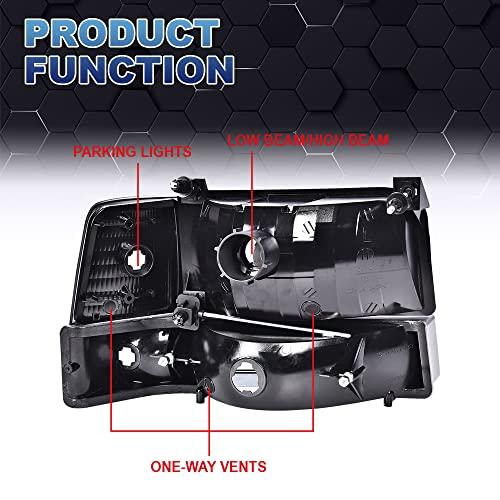 【並行輸入品】 PIT66 ヘッドライト 92 96 フォード F150/250/350 Bronco クリアレンズ クロムハウジング アンバー_7
