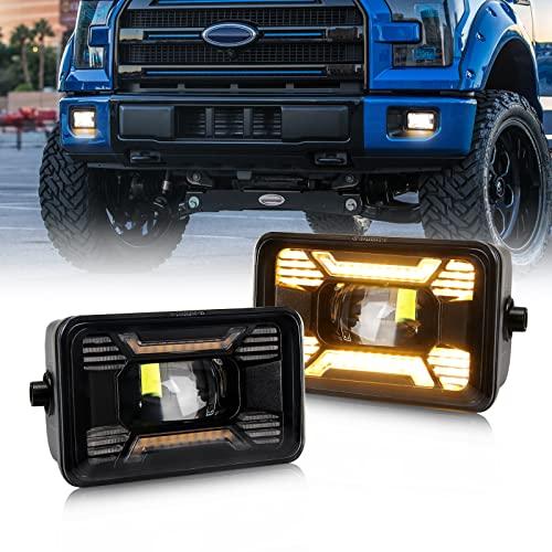 【並行輸入品】F150 LEDフォグランプ フォード F150 2015 2016 2017 2018 2019用 アンバー ヘイロー ウィンカ_1