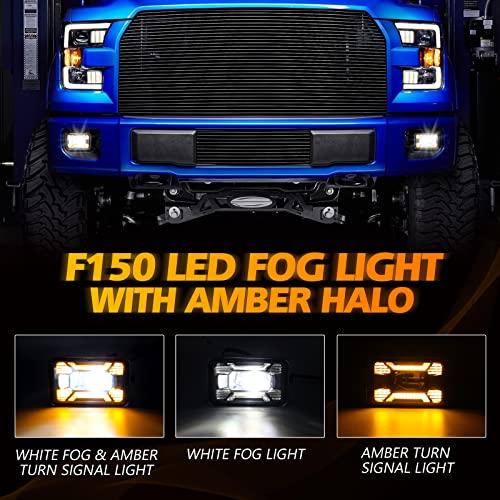 【並行輸入品】F150 LEDフォグランプ フォード F150 2015 2016 2017 2018 2019用 アンバー ヘイロー ウィンカ_7