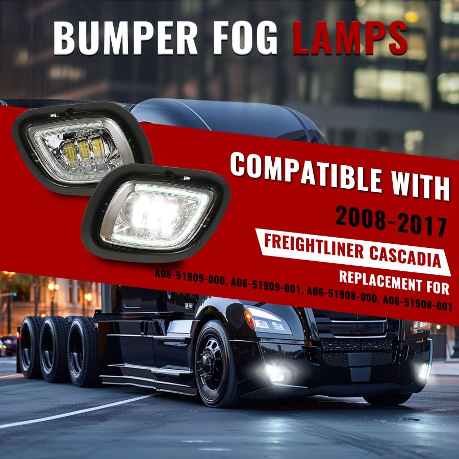 【並行輸入品】HECASA LEDバンパーフォグライトセット 2008 2017 Freightliner Cascadia 交換用 A06 5の画像