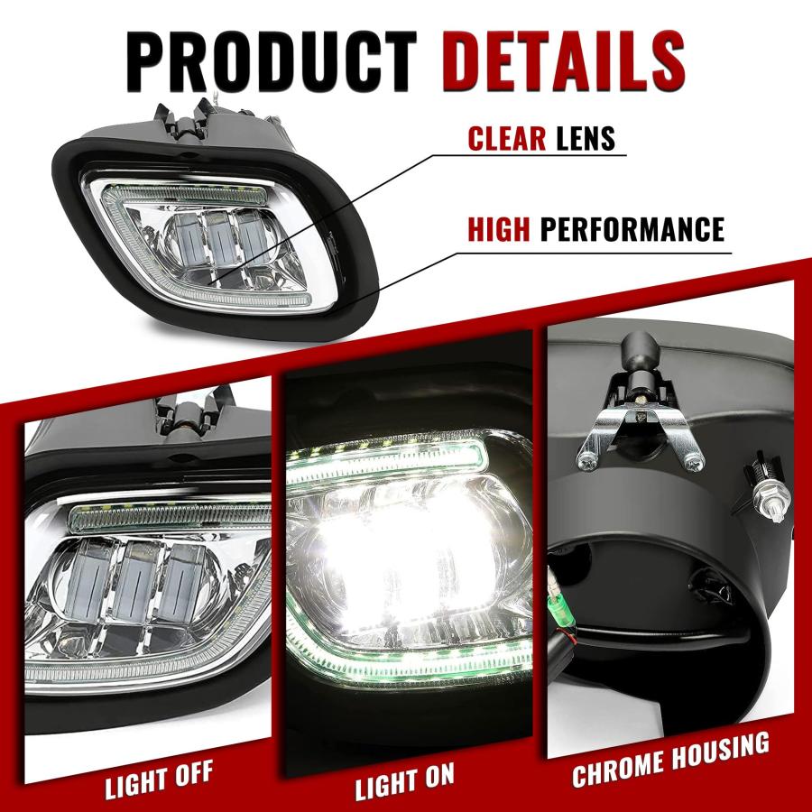 【並行輸入品】HECASA LEDバンパーフォグライトセット 2008 2017 Freightliner Cascadia 交換用 A06 5の画像