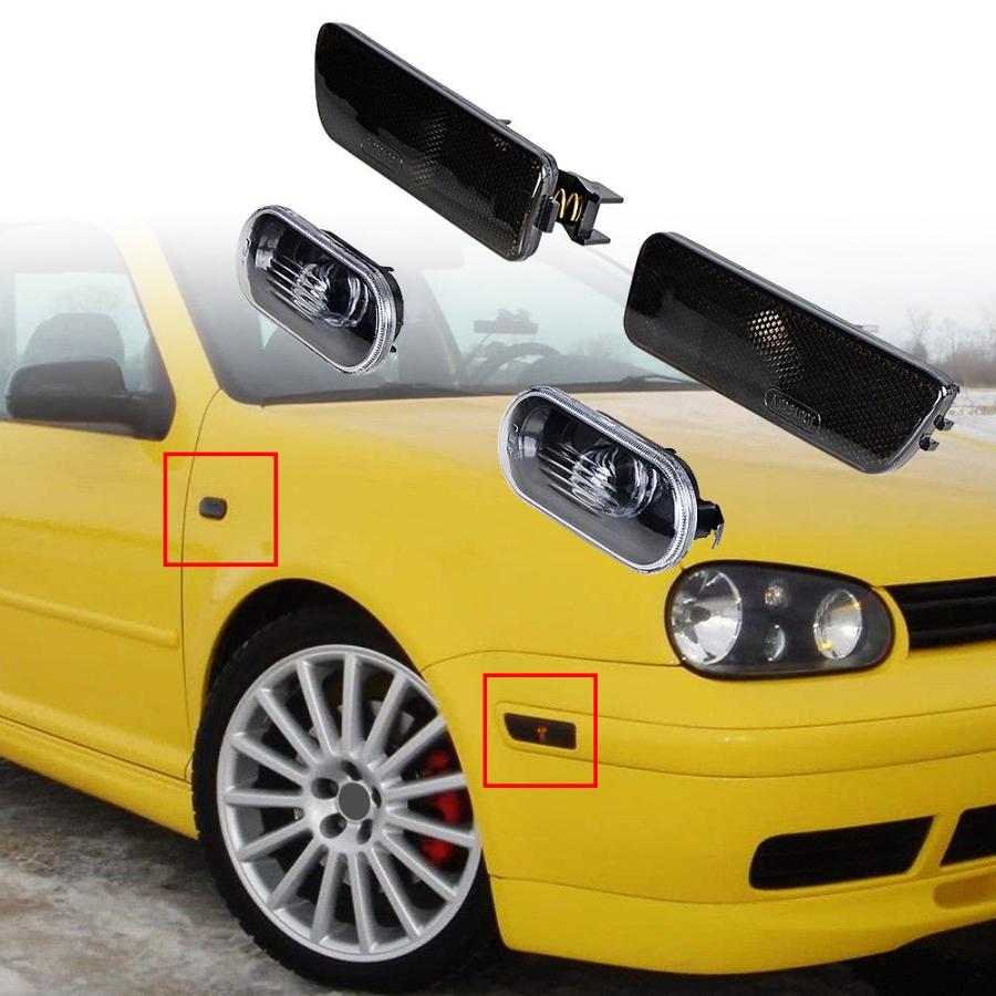 【並行輸入品】Astra Depot 2X Clear Fender Marker Light + 2X Smoke Bumper Sideの画像