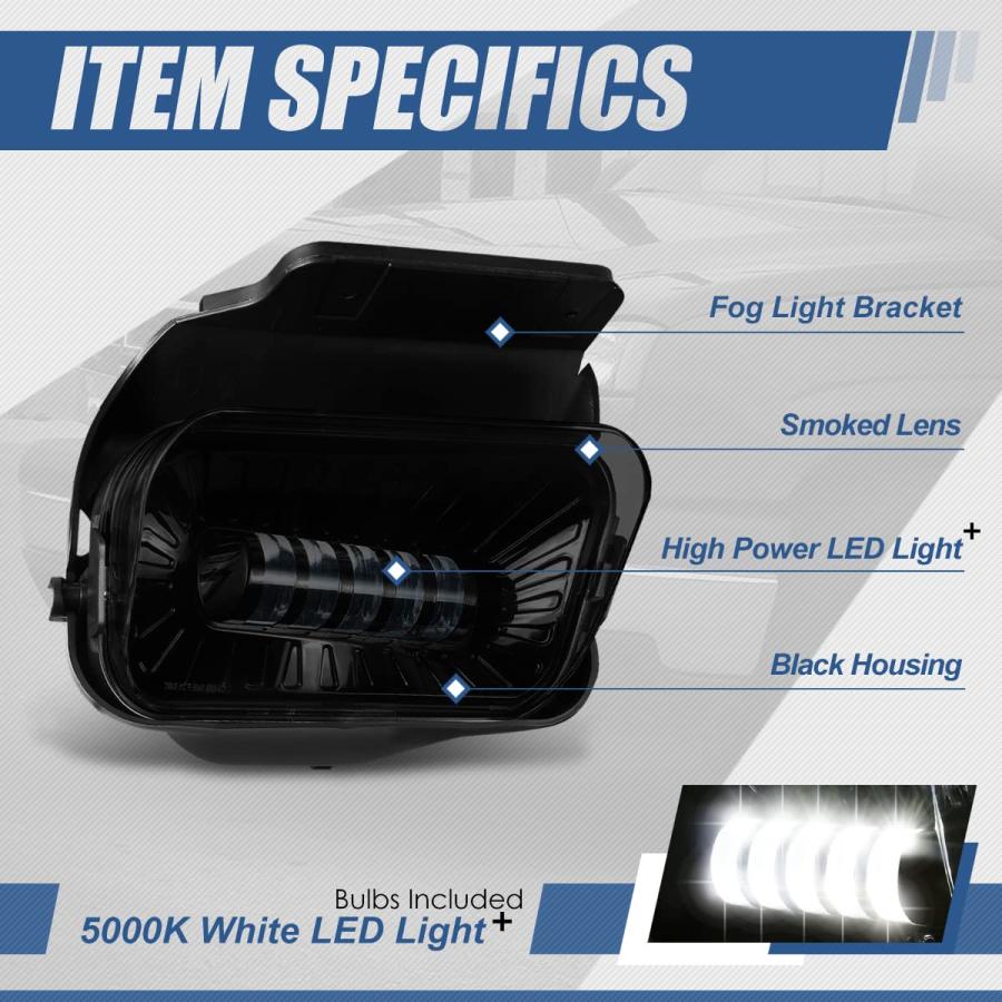 【並行輸入品】ハイパワーLEDプロジェクター フロントバンパー 運転用フォグライトランプ スイッチと配線ハーネス付き シボレー シルバラード 1_3