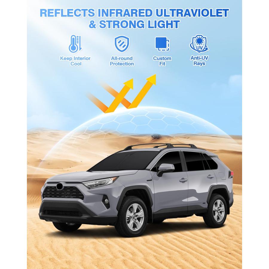 並行輸入品】 Canvcle 車用サンシェード8個セット トヨタ RAV4 2019