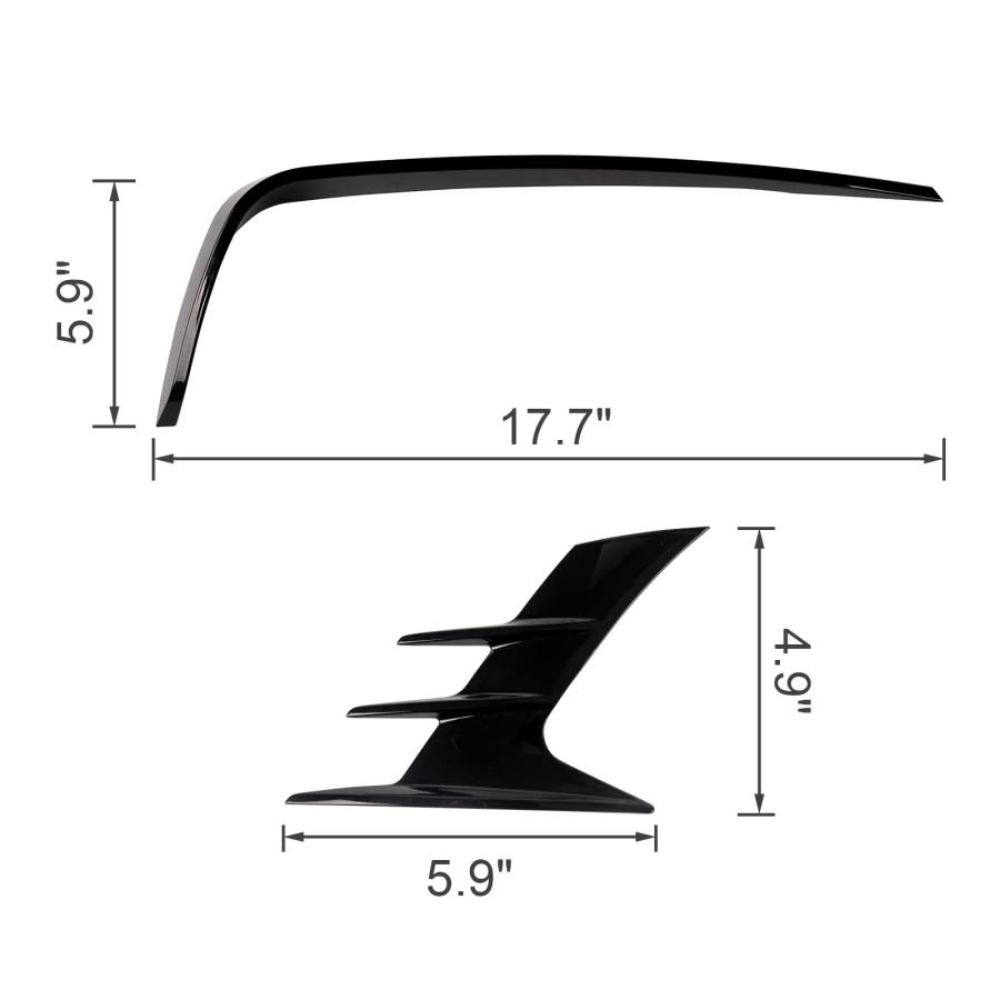 【並行輸入品】JOYOTO AKASAKA Front Fog Light Eyebrow Lamp Cover Front Bumper Tの画像