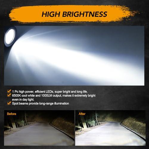 【並行輸入品】Audak 2個 10W スポット ミニ LED 作業灯 2インチ ラウンド LED ドライビングライト フォグライト オートバイの画像