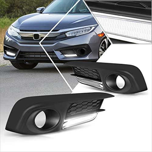 【並行輸入品】Front Bumper LED DRL Fog Light Bezel Cover w/Wiring Compatible wの画像