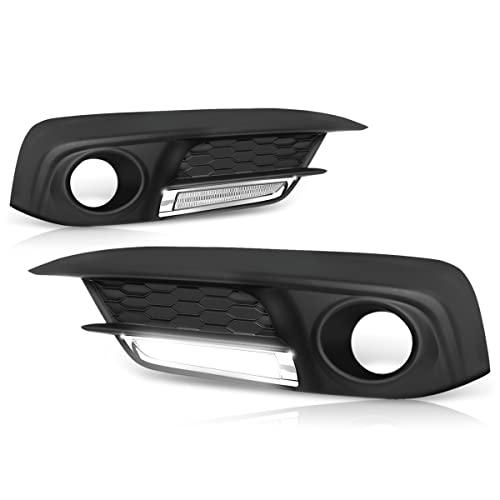 【並行輸入品】Front Bumper LED DRL Fog Light Bezel Cover w/Wiring Compatible wの画像