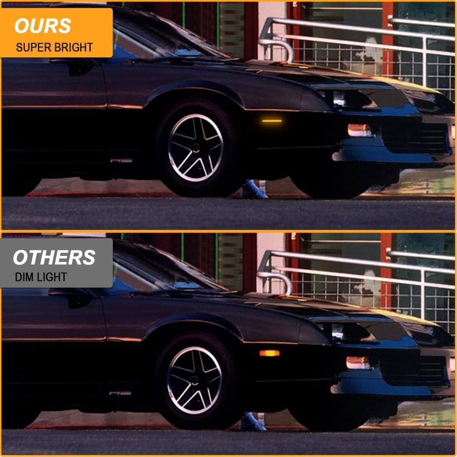 【並行輸入品】R\u0026F オートスモークLEDフロントサイドマーカーライト 交換用 C'hevy Camaro (1982 1992) LT, RSの画像
