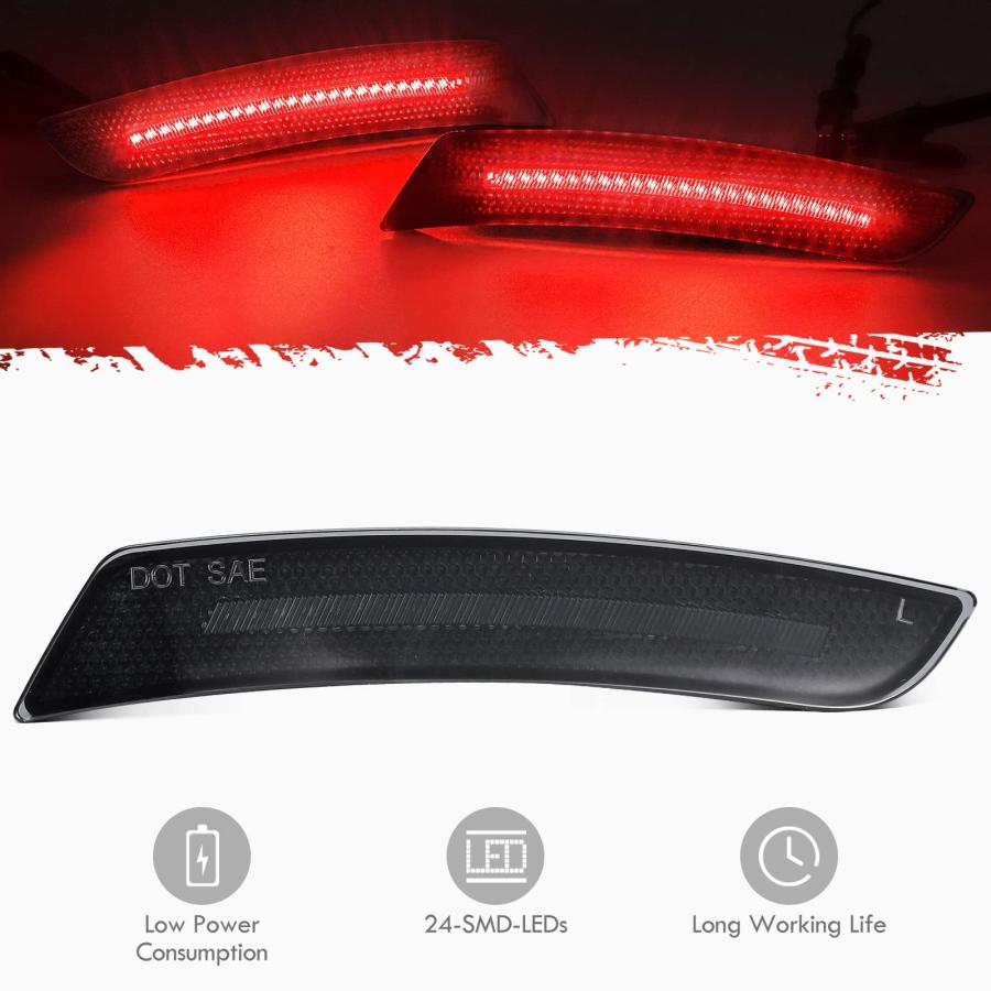 【並行輸入品】 Partsam スモークレンズ LEDサイドマーカーライト フロントリアバンパーサイドマーカーランプ リフレクター Camaro_6
